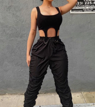 Finesse Cropped Tank Top (Black)