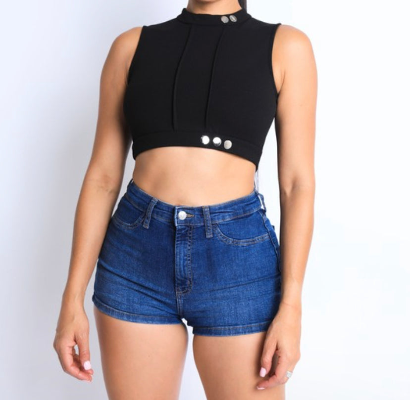 Fun Times Cropped Top (Black)