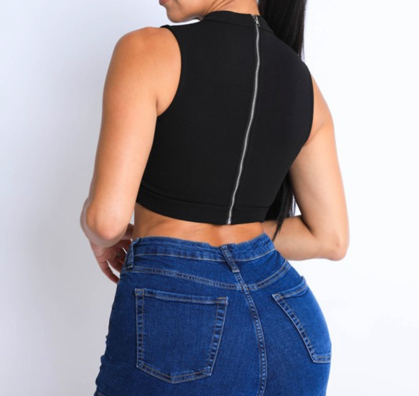 Fun Times Cropped Top (Black)